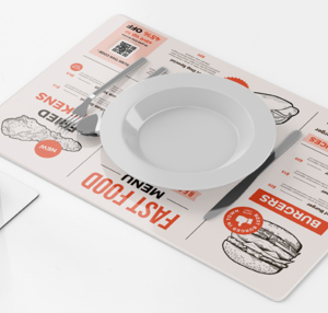 Manteles individuales carta personalizados con logotipo para restaurantes