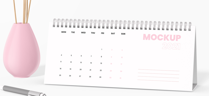 Calendario de sobremesa personalizado con logotipo de empresa