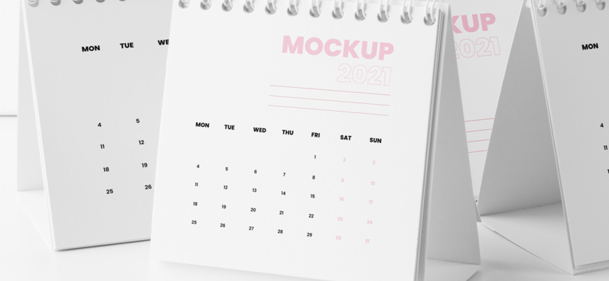 Calendario de sobremesa personalizado con logotipo de empresa