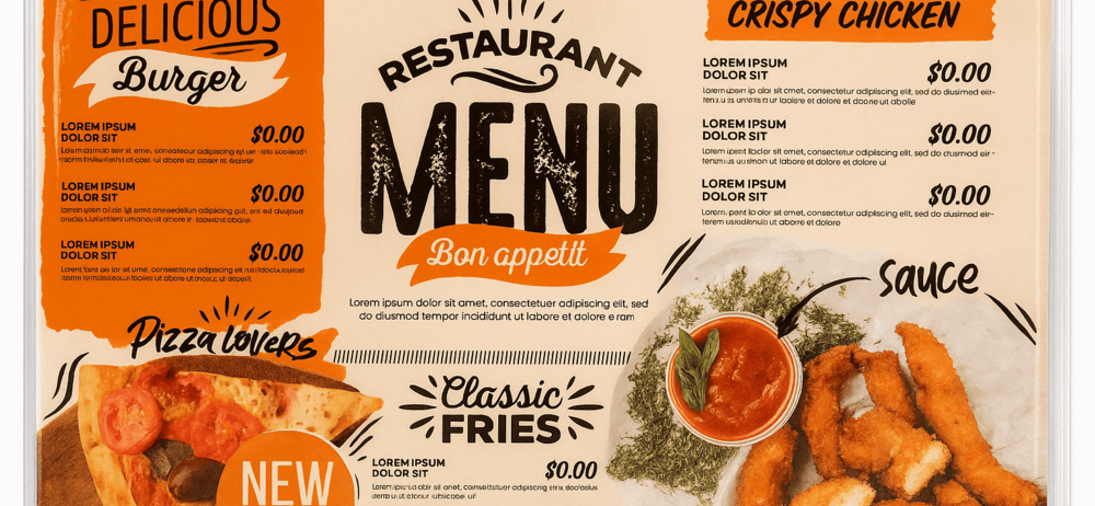 Carta encapsulada personalizada para restaurantes