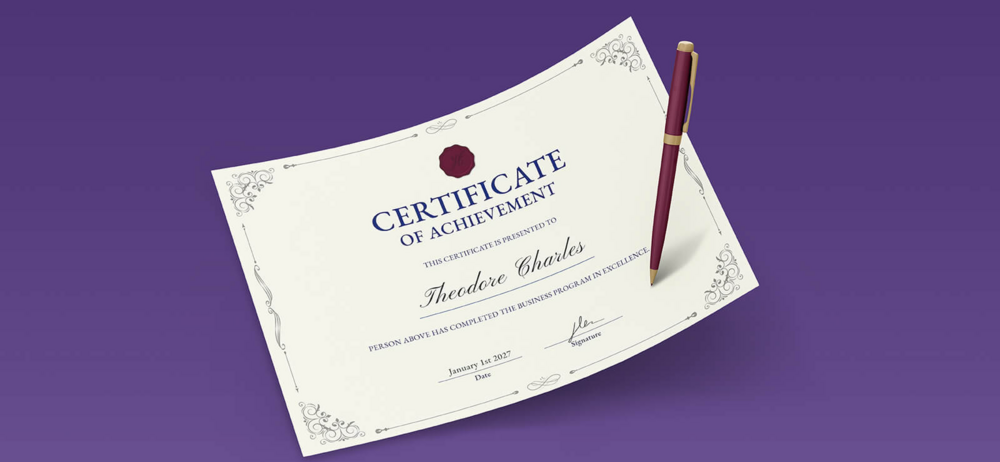 Diploma personalizado con logotipo para eventos y reconocimientos
