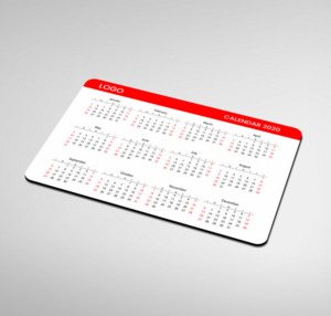 Calendario magnético con faldilla personalizado con logotipo de empresa