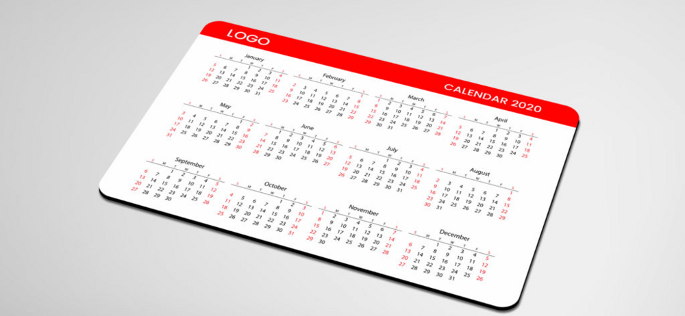 Calendario magnético con faldilla personalizado con logotipo de empresa